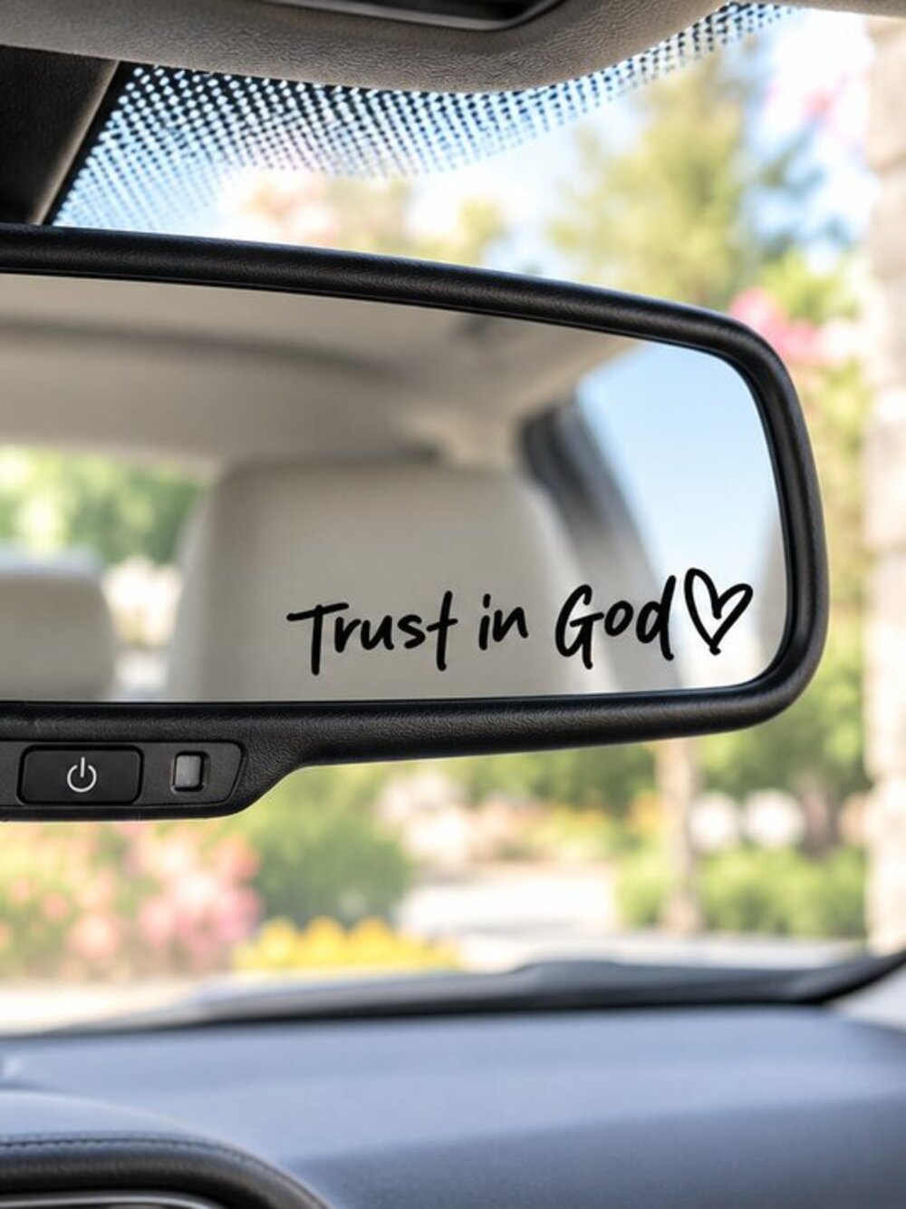 Trust in God Rearview Mirror Sticker Decal Faith Car Accessory 3.5” NWT